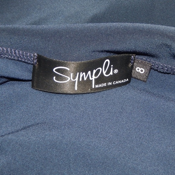 Sympli Uptown Tunic Dark Navy Blue Women’s Size 8 Cold Shoulder Jersey Knit Top - Picture 4 of 6